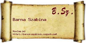 Barna Szabina névjegykártya
