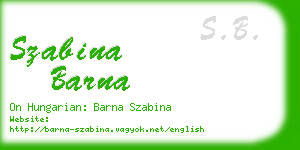 szabina barna business card